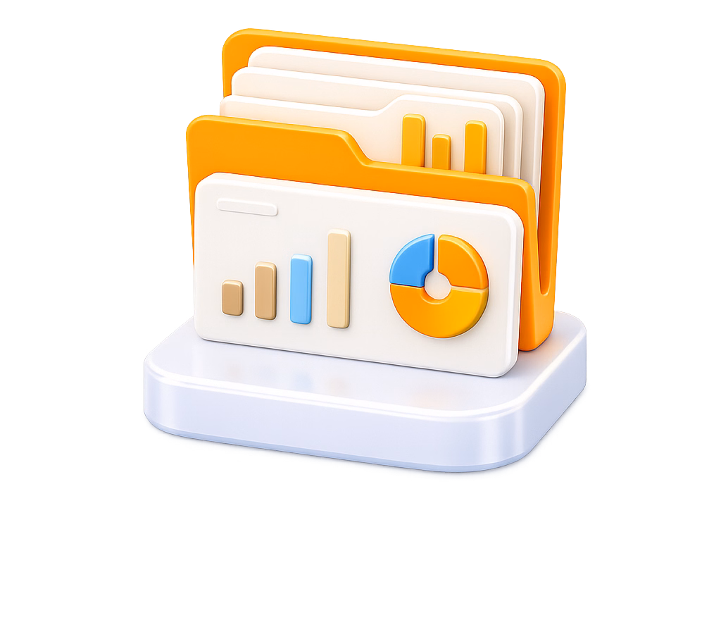 3D files and analytics dashboard representing back-office management
