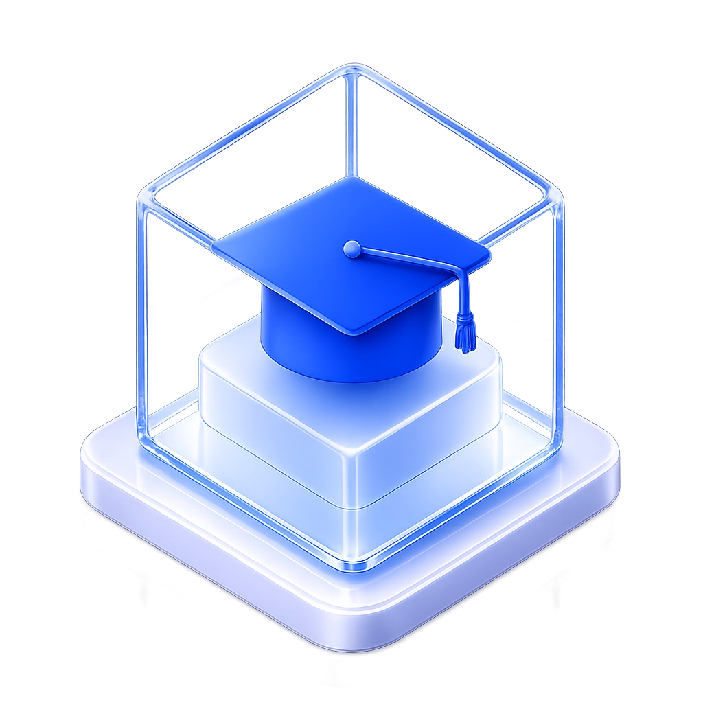 3D graduation cap representing education and student success