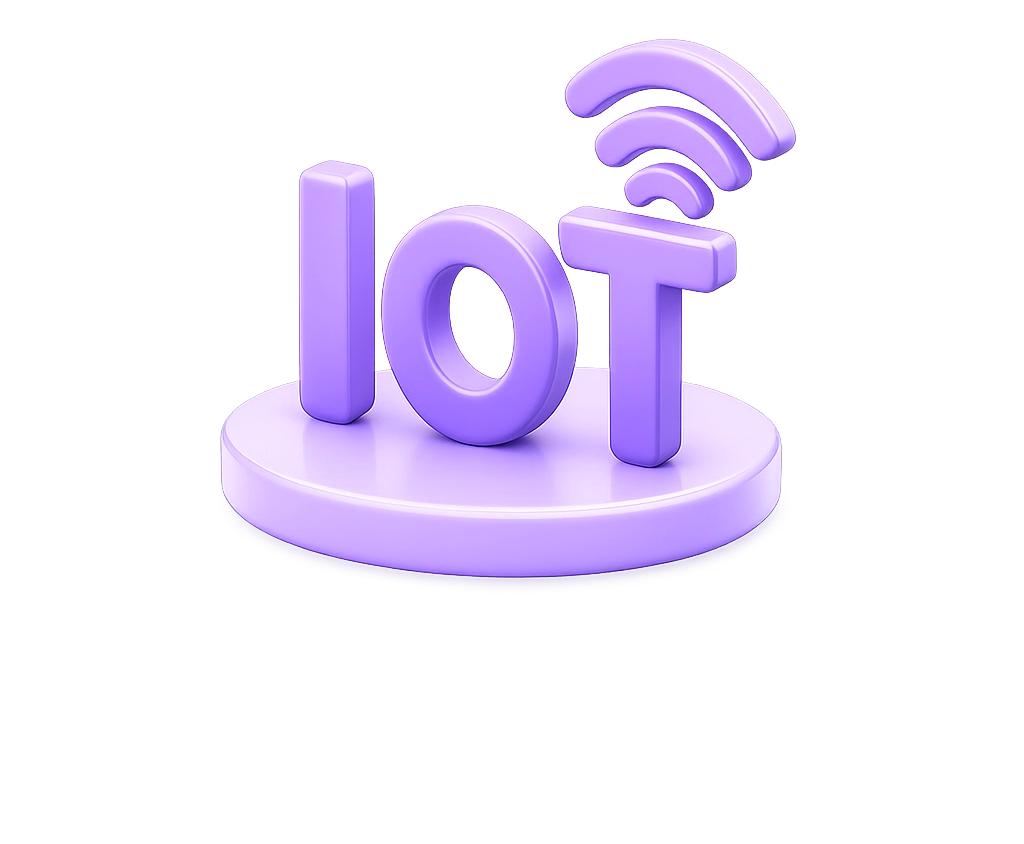 3D connected device symbol representing custom IoT solutions
