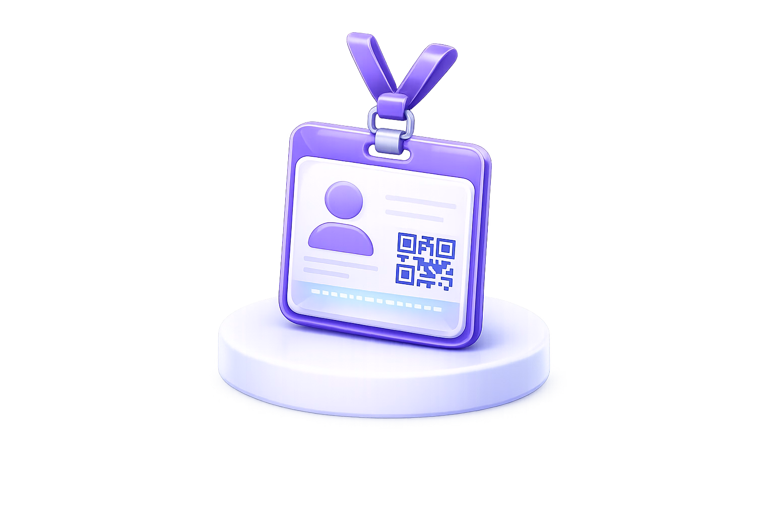 3D visitor identification badge representing visitor management software